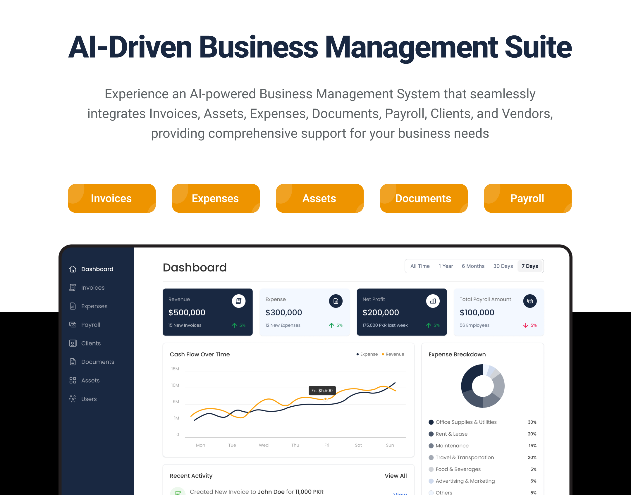 AI-Powered Invoices, Expenses, Assets, Documents, Payroll & Clients Management System | AI Bot - 2
